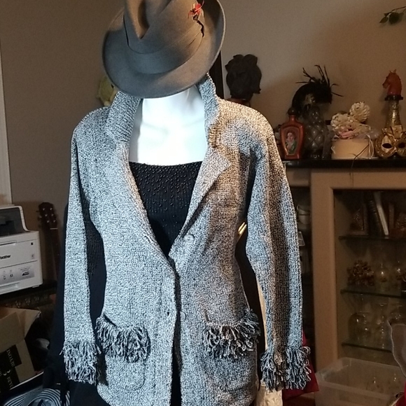 Endless Love in this  Dove Gray Fringe Detail Sweater to Layer Over or under.. - Picture 5 of 6